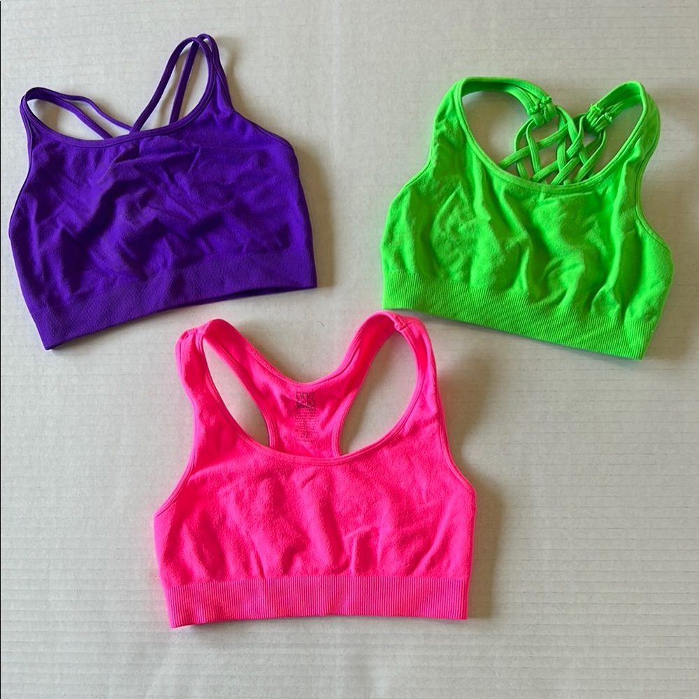 Girls Dance Tops Set - Purple, Green, Pink